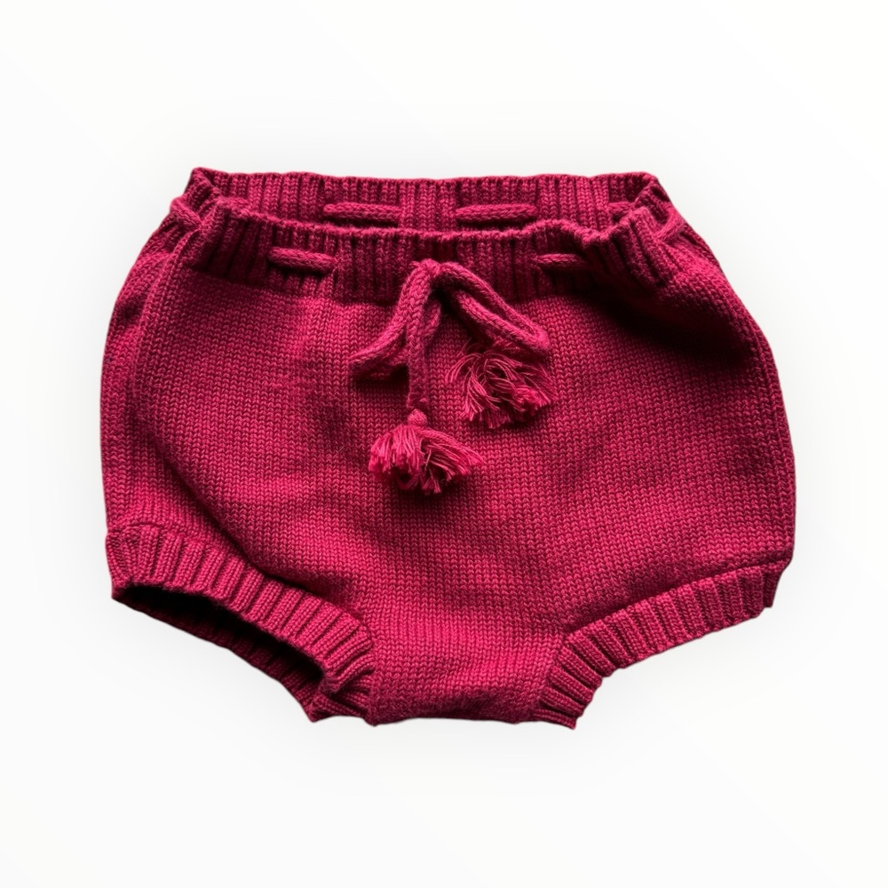 Red burgundy wild wawa knitted bloomers 3/4